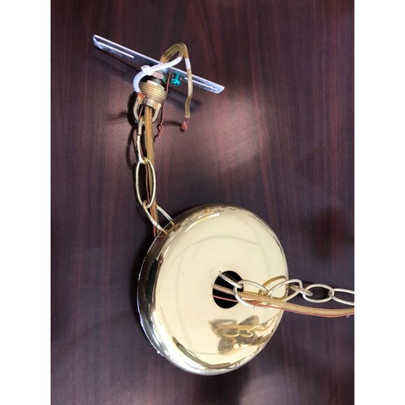 Vintage 1998 Chandelier Solid Brass Gold Ceiling Light Fixture 8 Lights - Picture 7 of 10